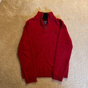 Chaps Red Quarter Zip Sweater